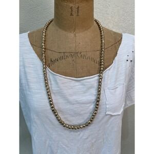 A Rare Bird Womens Silver Beaded Necklace Leather Cord Boho Artisan NWT